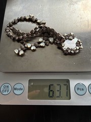 ELEGANT, UNIQUE GSJ Sterling Silver Mother Of Pearl, Marcasite Necklace 63GR
