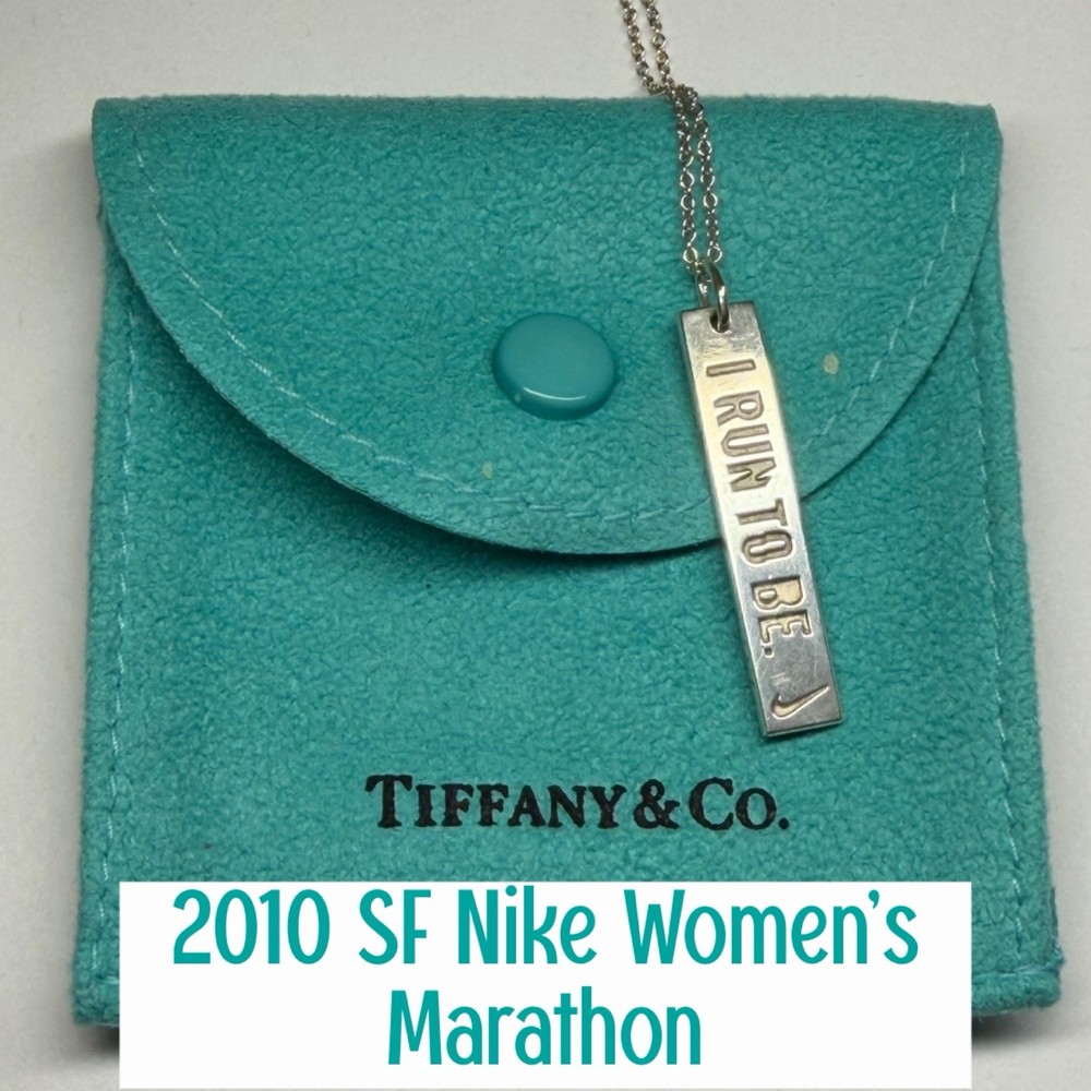 Tiffany 2010 Women Nike Marathon San Francisco Charm Pendant Silver 18”Necklace