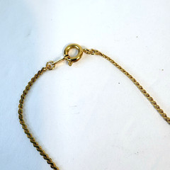 Vintage Genuine Blue Topaz Gemstone Necklace Rhinestones Gold Tone 17″
