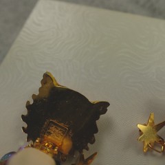 Lunch at the Ritz Earrings Owl Owlio E Olio Clip On Signed Menu Card