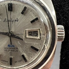✅Vintage Orient Swimmer 24mm Lady A Automatic Watch 25 Jewels 09357 40m Calender