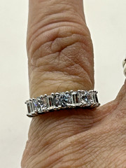 ROSS SIMONS VTG 925 Sterling Silver Cubic Zirconia CZ Band Ring Size 5
