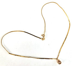 Vintage 14K 585 Uno A Erre w/ a Diamond Pendant Necklace 16″ 3.38gr C link Chain