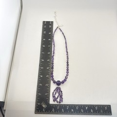 Jay King Necklace Amethyst Purple Tassel Dangle Drop Sterling Silver Beaded 925