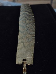 Les Bernard Inc Bracelet Wide Articulated Link Bracelet Textured Wave Pattern