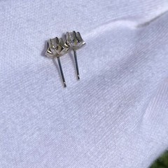 Vintage 14K White Gold Diamond Stud Earrings Belcher Set Appraised @ $1228 Video