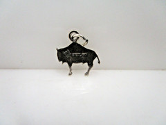 Vintage Southwestern Bison Buffalo Flat Sun West Silver Co. Sterling Charm