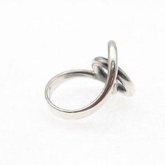Anna Greta Eker 925S Sterling Vintage Norway Modernist Interlocked Ring Size 6.5