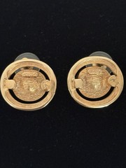 Vintage Christian Dior Gold Plated Halo Pierced Earrings w/ COA