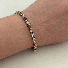 Ross Simons 925 Sterling Silver Gold Vermeil Genuine Multi Gemstone Bracelet 7.5