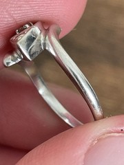 Antique Art Deco 14k Solid White Gold Diamond Engagement Ring! Sz 4.5-2.3GR!