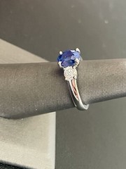 Gorgeous Platinum 1.65CT Sapphire And 0.66CTW Diamond Ring. Size 6 (FL429