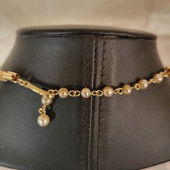Vintage Coro Gold Mesh And Pearl Twist Necklace Choker 12 In. 3 In. Extender