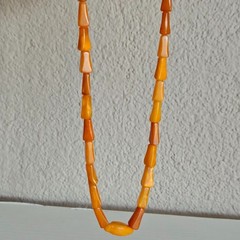 Amber necklace, Stone Beads Vintage Soviet Baltic jewelry amber 28 g.