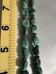 Vintage Southwestern Chunky Turquoise Nugget Necklace – 22″ Matinee, 67g