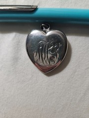 ​Antique Art Nouveau Sterling Silver Heart Locket, Webster Co. Repousse Lady Pro