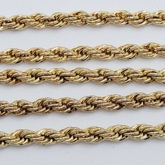 Classic Rope Twist Gold Tone Multi Link Chain Vintage Unisex Necklace 30 Inch
