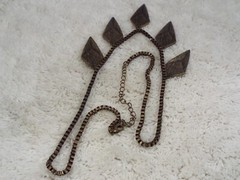 Brass-tone Champagne Rhinestone Pendants Necklace (B5)