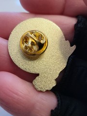 Vtg Rare Pin Brooch Witch Wizard Book Of Spells Pin Moon Stars Conguring O77EUC
