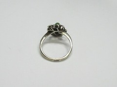 Vintage USSR sterling silver ring 875 star, nephritis, 2,57 gr, ring size 6,5.