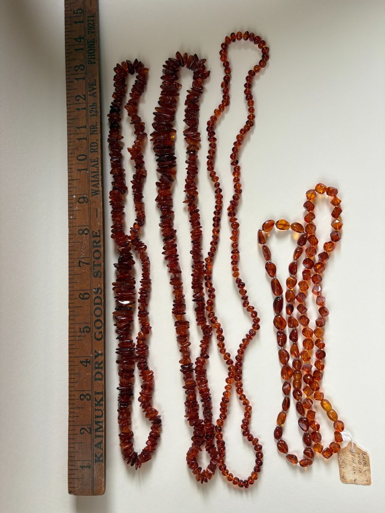 Antique Polished Baltic Amber Necklaces & Earrings