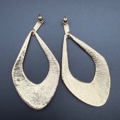 Vintage Gold Tone Orange Enamel Teardrop Drop Earrings Bold Statement Modern Y2K
