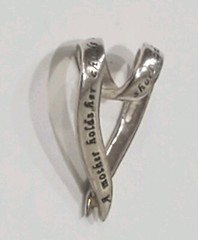 925 Sterling Silver Heart Pendant With A Mother’s Message 17 x 15 mm Vintage