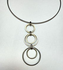 Vintage Wire Hoop Choker Necklace 1960s-1970s