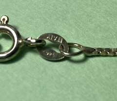 Vtg N/A? Tribal Obsidian Cab Dangle Paddle Pendant Sterling Silver Necklace-16″