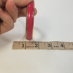 Pink Enamel Gold Tone Bangle Bracelet