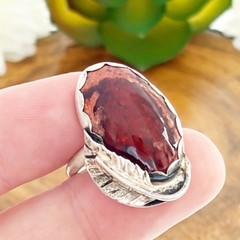 Vintage Sterling Ring Size 6 3/4 7 Native American Mexican Cantera Fire Opal
