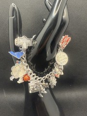 Sterling Silver 925 September 11 Memorial Charm Bracelet 7 Inches 54.4 Grams