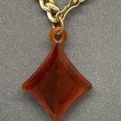 Chunky Lightweight Gold Tone Chain Necklace Orange Novelty Pendant Vtg