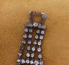 Vintage Wide Clear Rhinestone Crystal Bracelet Art Deco Glam Retro 1950s 1960s