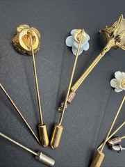 Lot Of Stick Pins – Spring Summer Flowers Metal Ceramic Rhinestone B7