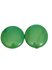 Chunky MOD Lucite Clip Earrings Marbled Green Button Domed Round MCM Vintage