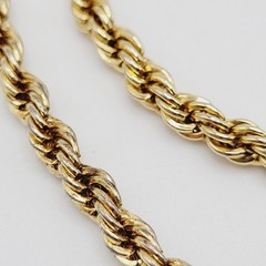Classic Rope Twist Gold Tone Multi Link Chain Vintage Unisex Necklace 30 Inch
