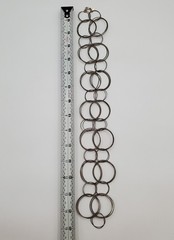 VTG 925 MWS Round Ring Link Necklace 32in Sterling Silver Solid Hoops 50g Estate