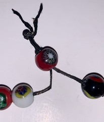 Vintage Art Glass Millefiori Bead Stretch Bracelet Read