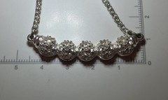 Swarovski Crystal Signed Swan Logo Necklace And Earrings Pave Crystal 16.5″