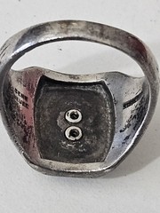 1938 10K SOLID GOLD & STERLING SILVER SCHOOL CLASS RING SIZE 7.5