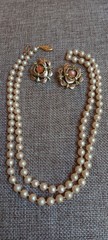Judy Lee Signed Faux Pearl Curated Costume Jewelry Set Demi Parure 1960 Earrings