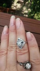 Art Deco Style Round Cut Lab Created Diamond 14K White Gold FN Engagement Ring