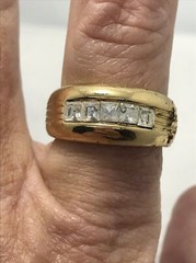 Vintage 18KT GE Gold Plated & Rhinestones in Bold Look Ring varied sizes