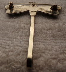 VTG 1960’S ALPACA MEXICO SILVER 2 1/4″ SLEEK DRAGONFLY LUSTER ABALONE SHELL PIN