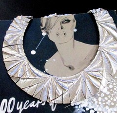VTG RUNWAY UNSGND LES BERNARD EGYPTIAN SILVER TEXTURED COLLAR NECKLACE EXC