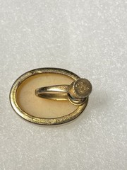 Vintage Pair Coro Gold Tone Beaded Edge Bezel Set Shell Cameo Screwback Earrings