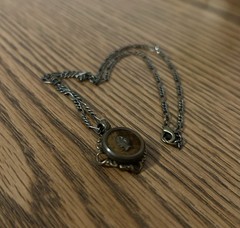 Antique Cameo Button, Vintage Cameo Button Necklace, Cameo Button Pendant