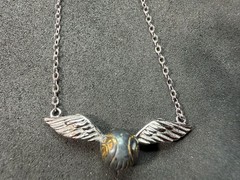 4.10g Vintage Sterling Silver 925 Winged Ball Pendant Chain Necklace 17 in M
