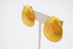 Vintage Givenchy Clip On Earrings Gold Tone Thumb Print